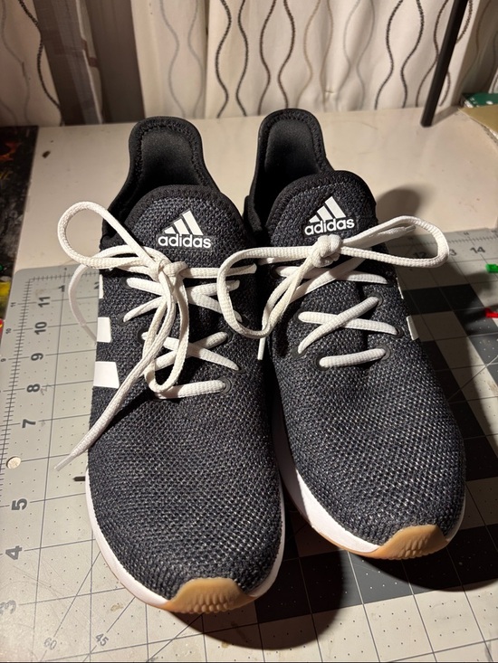 adidas Shoes - adidas woman Black Knit Sneakers with White Stripes